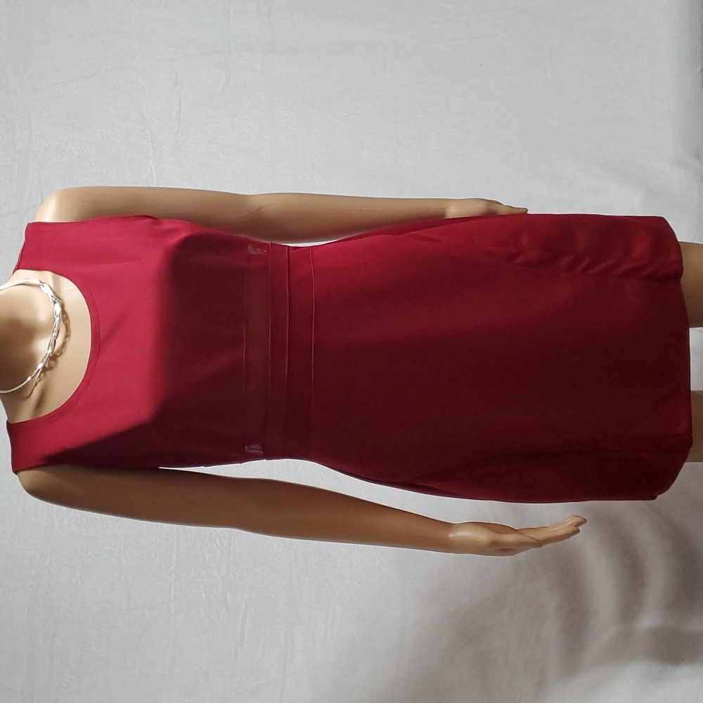 STORM Women stretch knit mini bodycon L burgundy